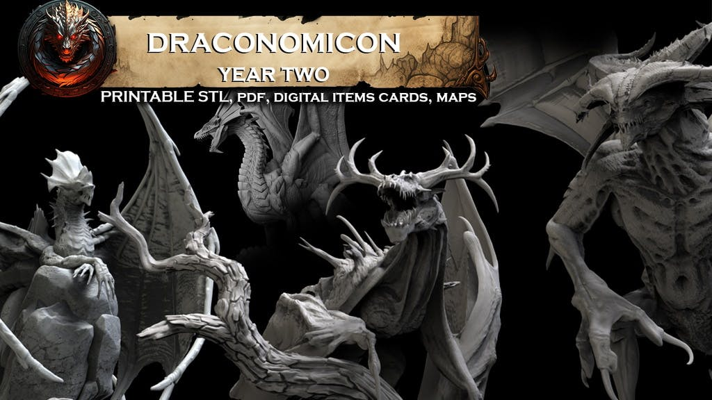 Get Ready for Draconomicon, Year Two, Dragons Stl File for 3d Printing.