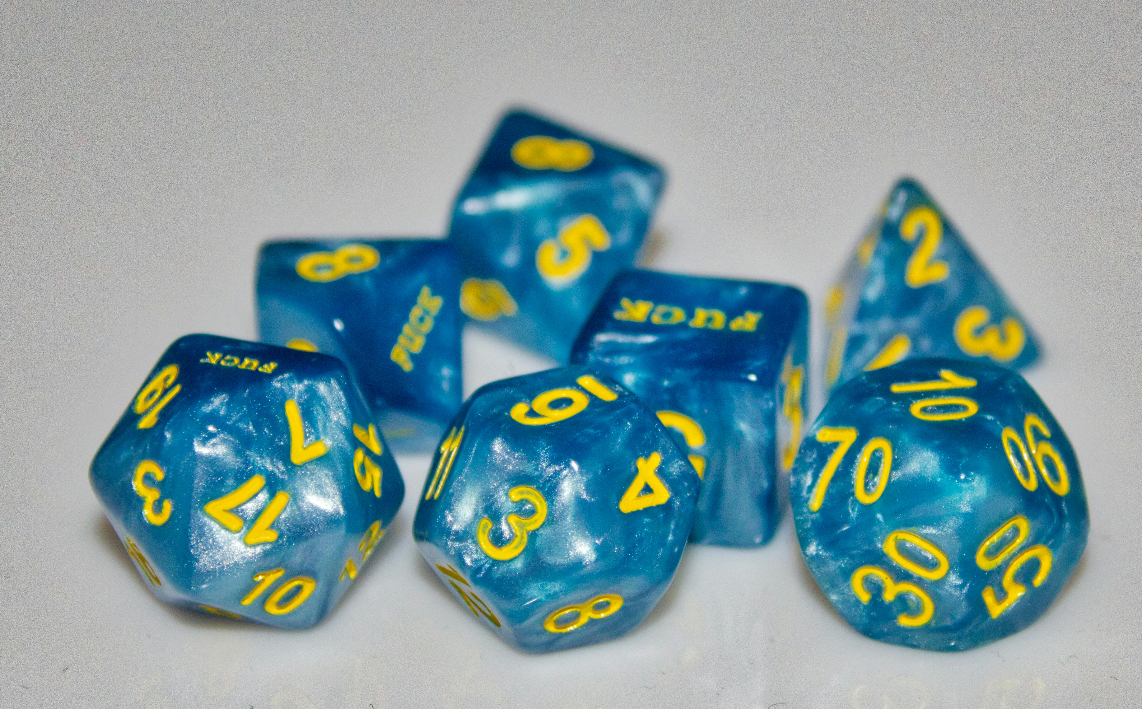 Get Ready for Effing Dice - polyhedral dice that fuck