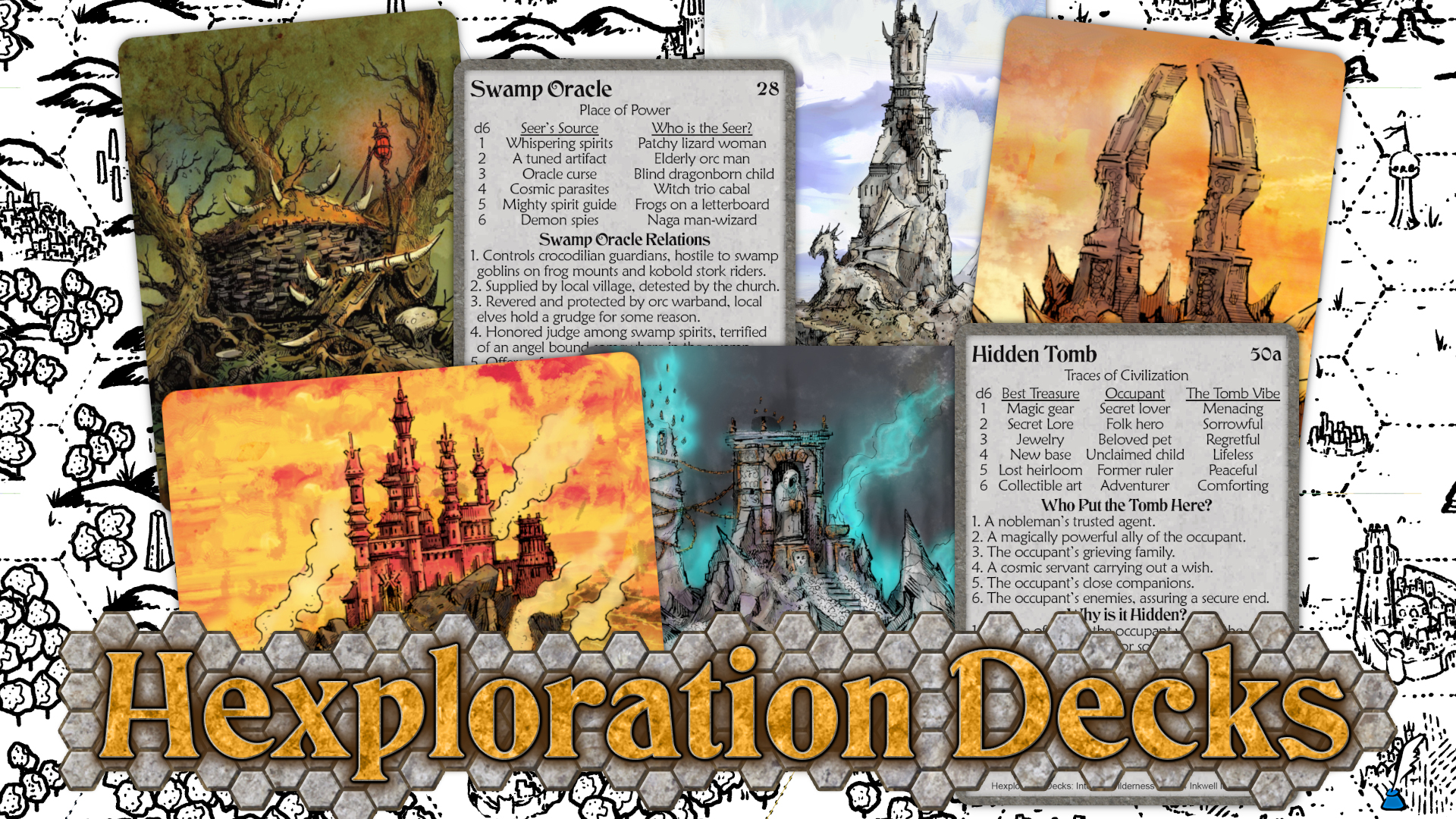Get Ready for Hexploration Decks -- Hexcrawl/Sandbox RPG Support