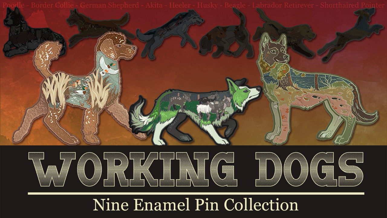 Training for these Working Dogs Enamel Pins