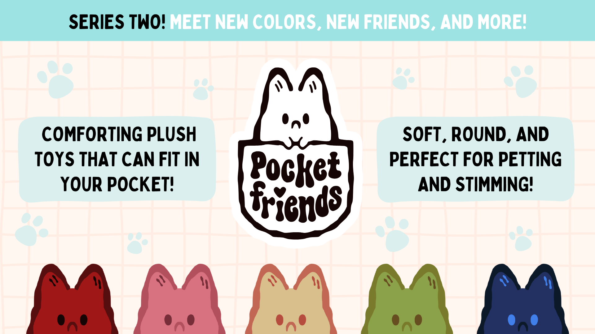 Meet the new Anxiety Fox Pocket Friends Plush Toys - Series 2!