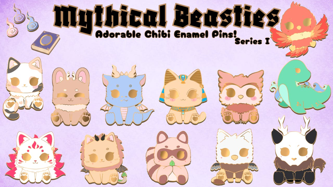 Get Ready for Mythical Beasties: Adorable Chibi Hard Enamel Pins