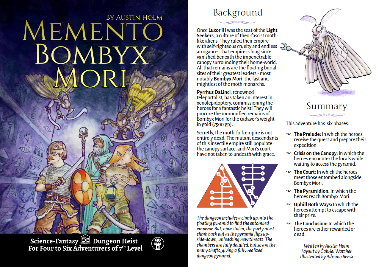Memento Bombyx Mori - A 5e Heist in a Science Fantasy World of an Ancient Mothfolk Empire