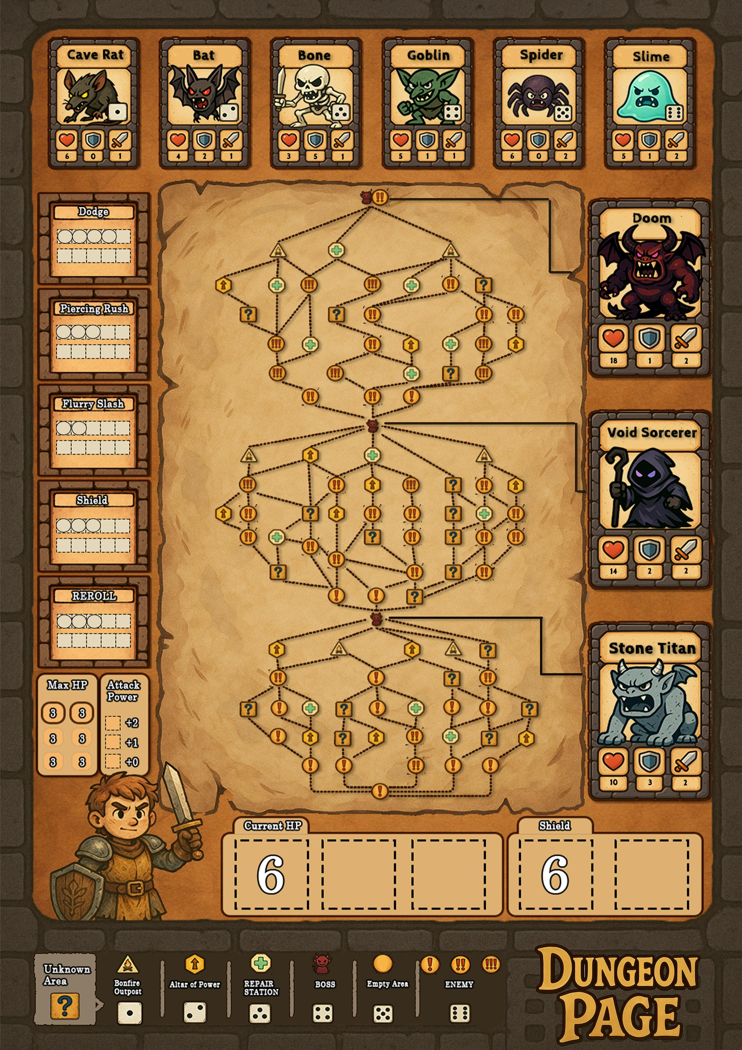 Get Ready for Dungeon Page: A Solo roguelike PNP Game