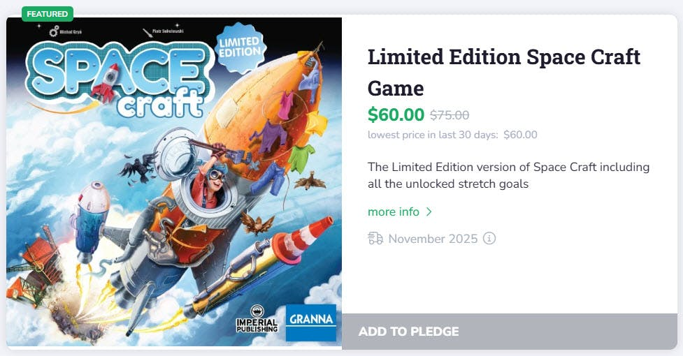 Get Ready for Space Craft Board Game - Limited Edition