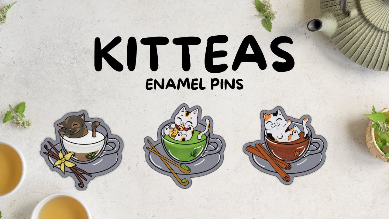 Get Ready for KitTea Enamel Pins