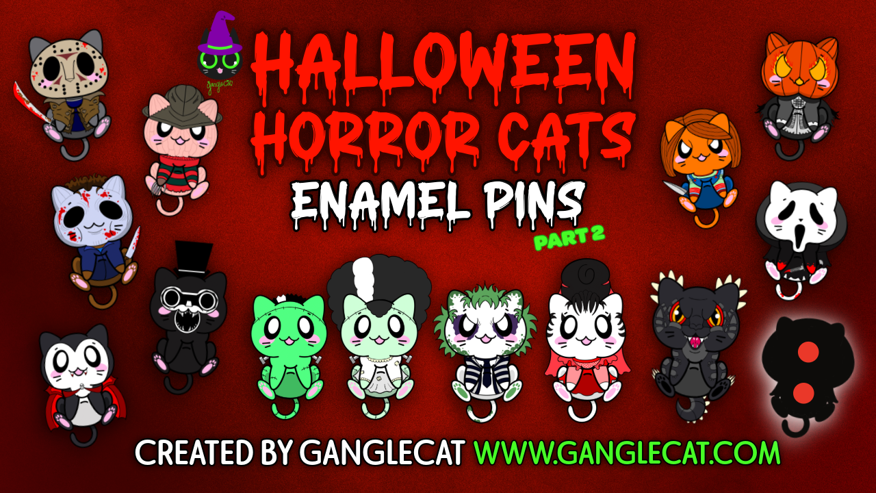 Get Ready for Horror Kitties Enamel Pins & Stickers!