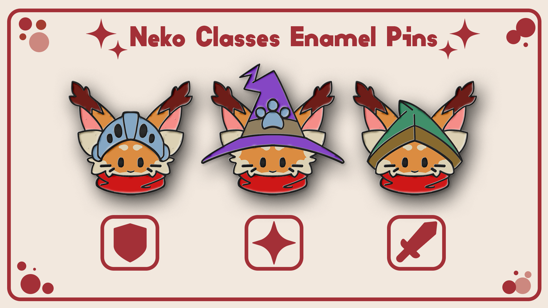 Get Ready for Neko: Pawsome Tale Class Enamel Pins