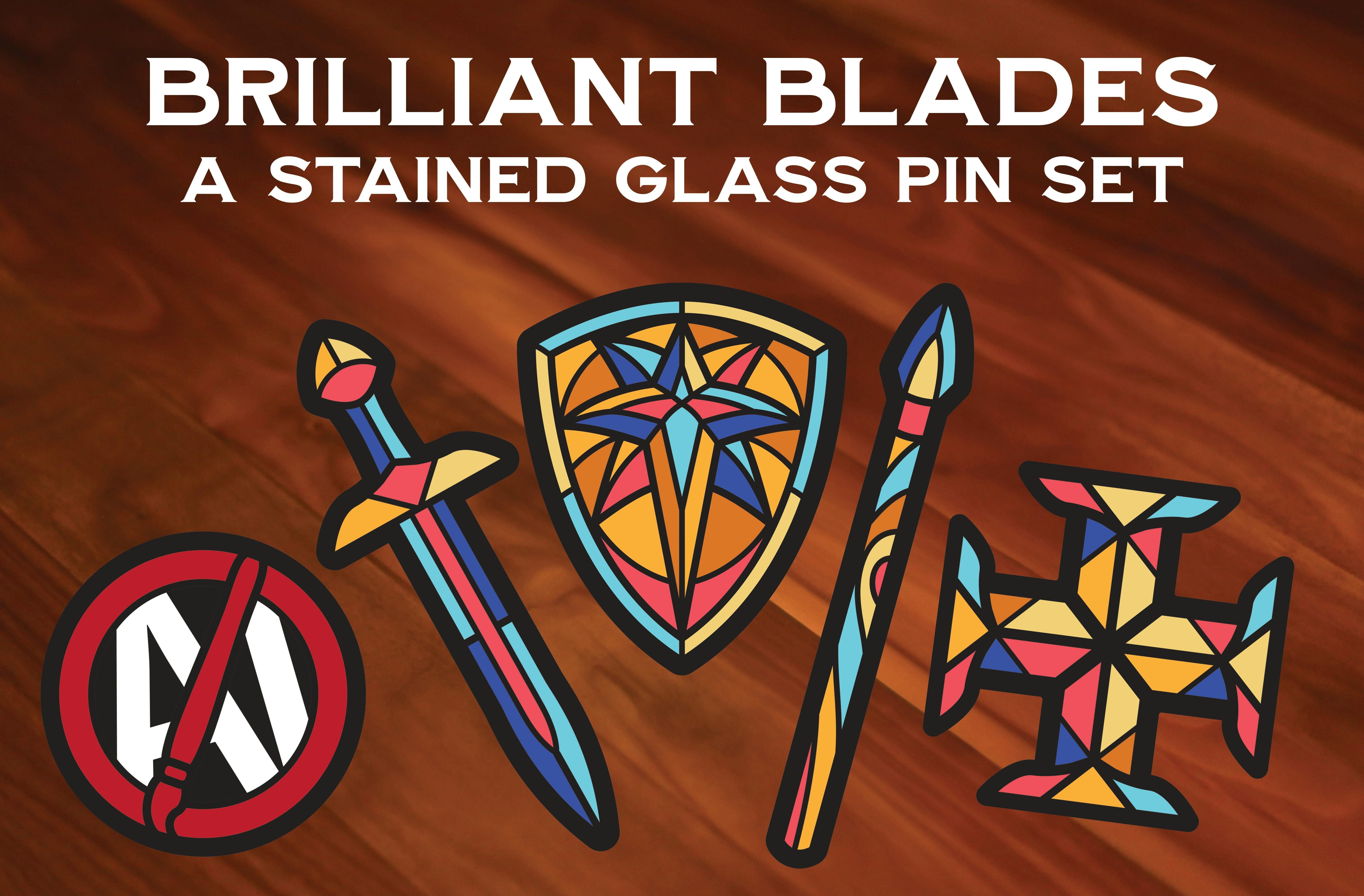 Get Ready for Brilliant Blades - Stained Glass Weapon Pins