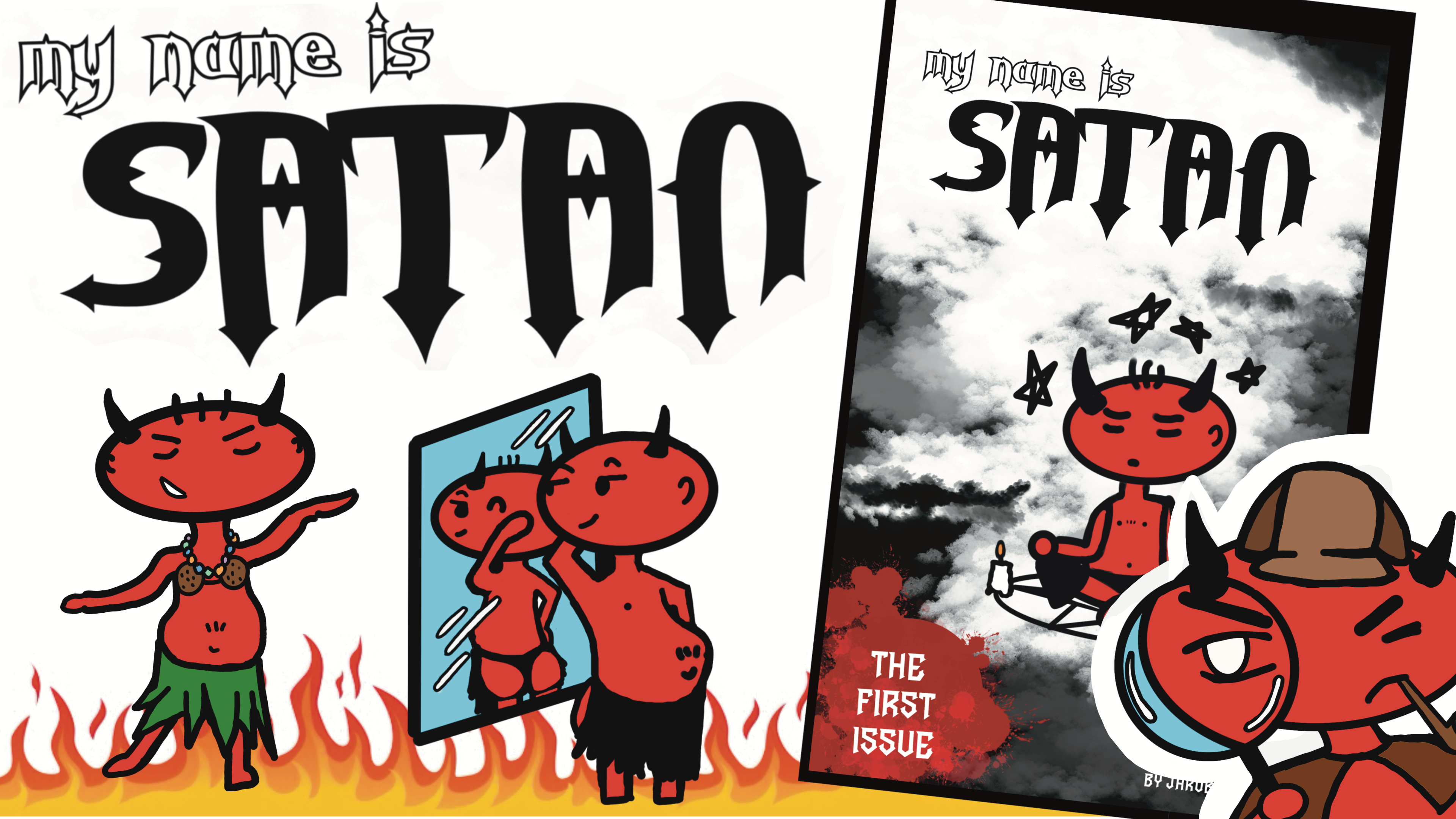 My name is Satan - comic & enamel pins 
