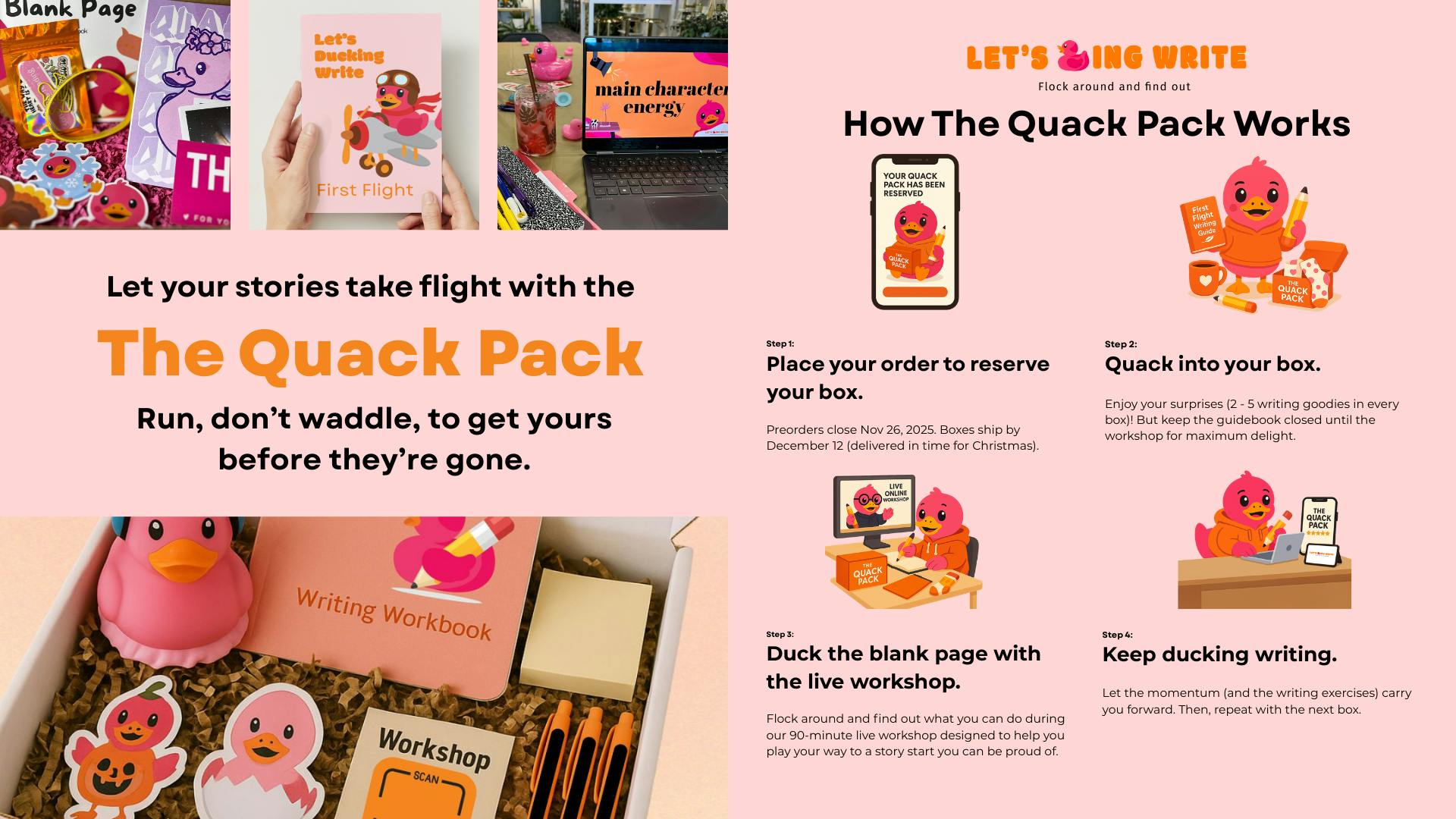 Get Ready for The Quack Pack: Creative Writing Workshop Box