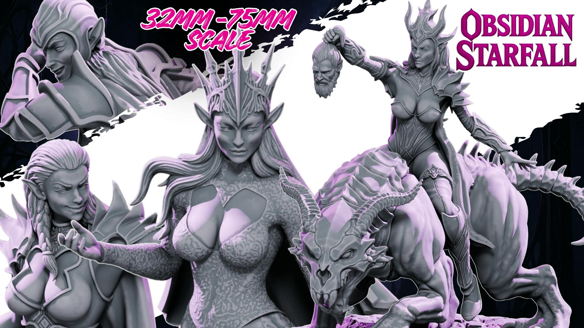 Get Ready for Female Miniature Elf - Obsidian Starfall 3D Printable STLs