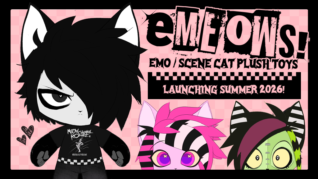 Emeows! Emo/Scene Cat Plushies!