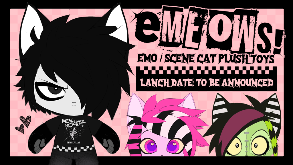 Emeows! Emo/Scene Cat Plushies!