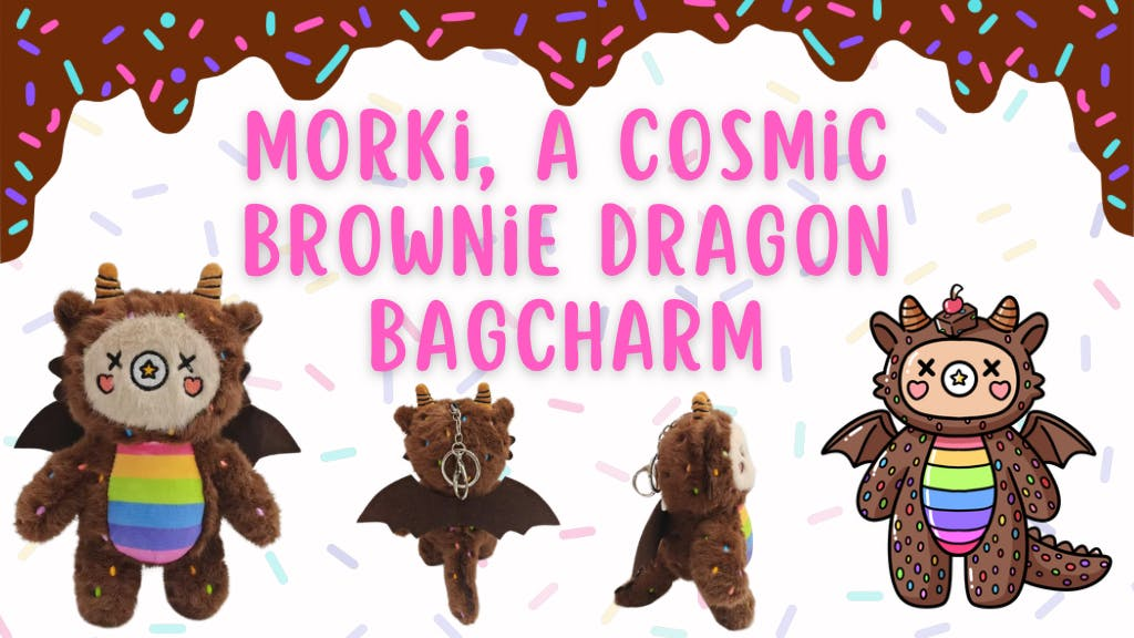 Get Ready for Morki- Cosmic Brownie Dragon Bagcharm