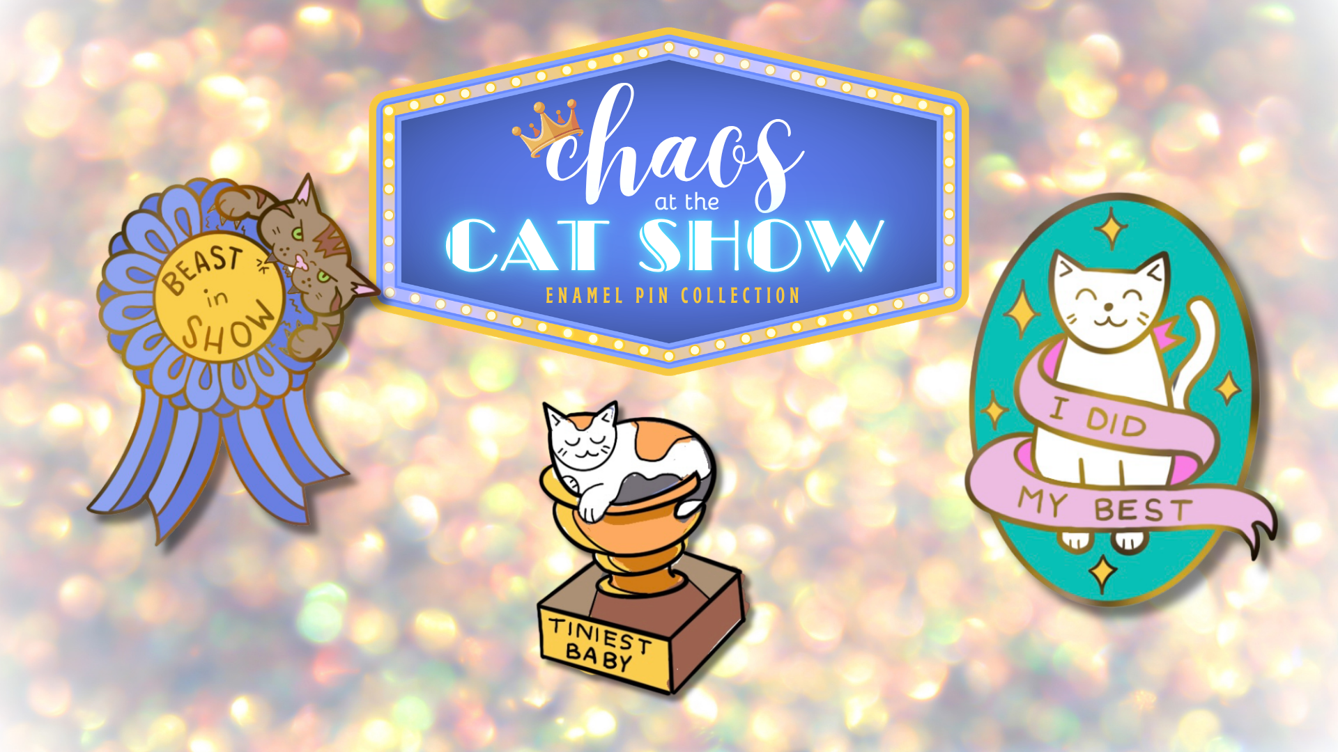 Get Ready for Chaos at the Cat Show - Enamel Pin Collection
