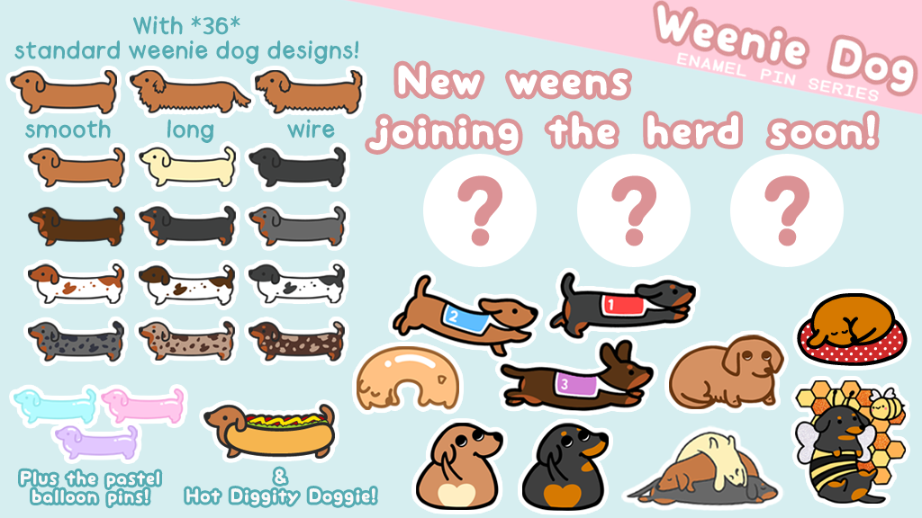 Get Ready for Weenie Dog Pins & Stickers