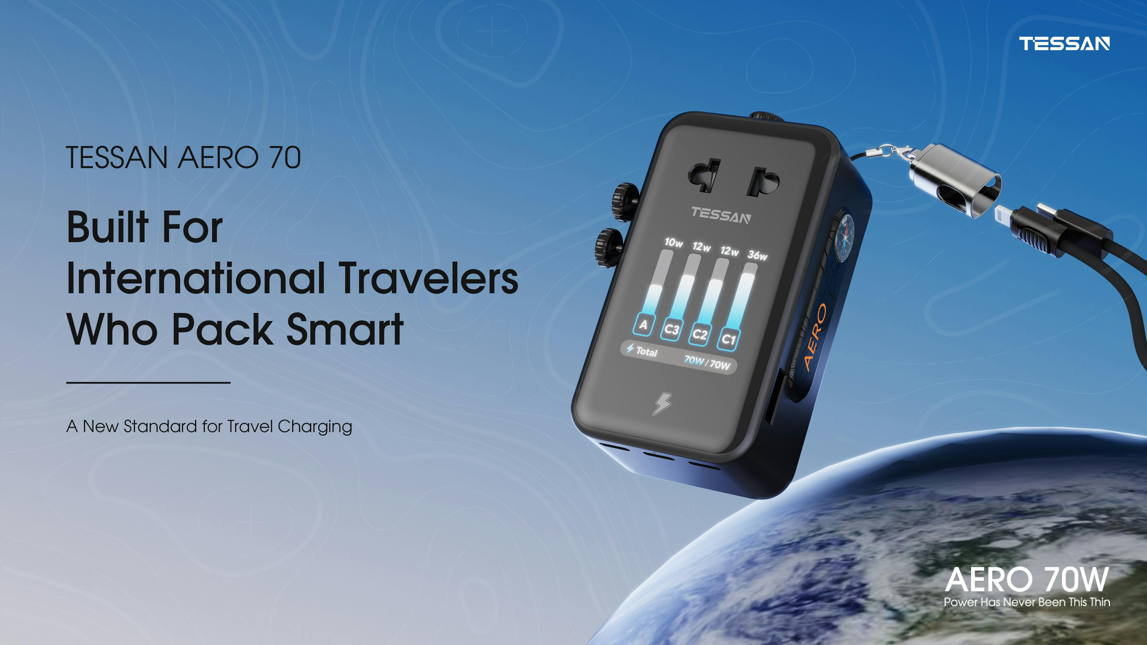 Get Ready for TESSAN AERO 70: Smart Travel Adapter for Global Travel