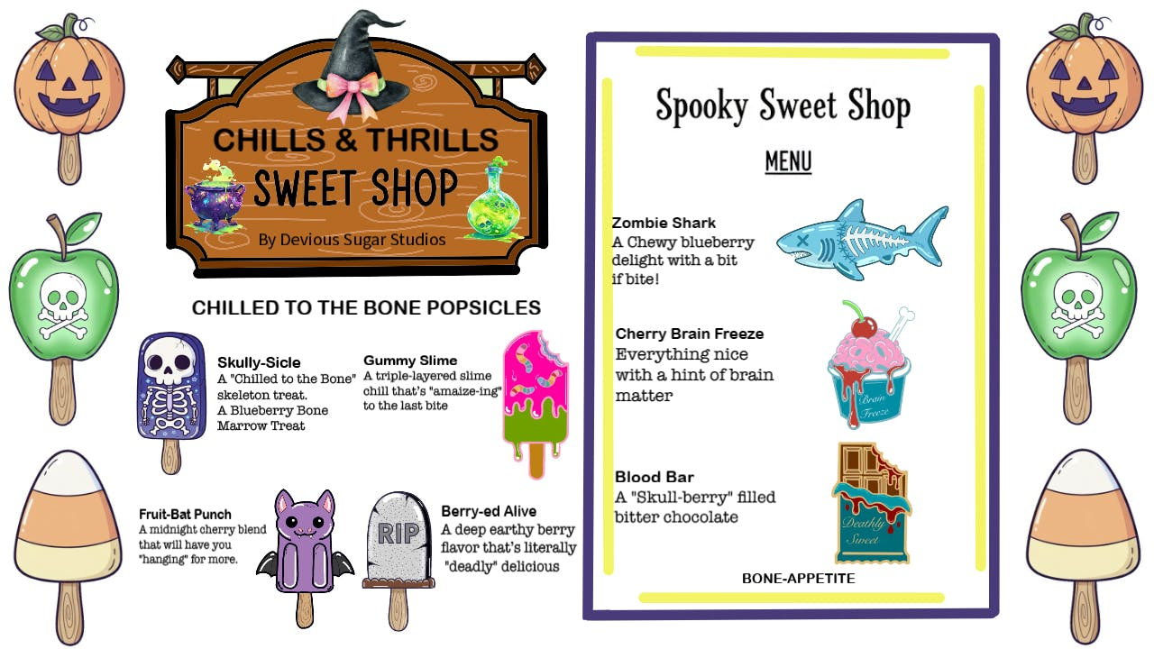 Get Ready for Chills & Thrills Sweet Shop Enamel pins